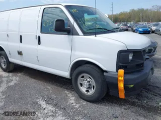 2017 Chevrolet Express Cargo Van with VIN 1GCWGAFFXH1342794, listed as a IAAI auction lot 41849272 with 126,077 mi miles. Bid and sale history available at carsss.com. Image 1.