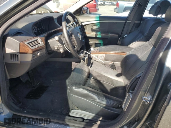 2002 BMW 7 Series 745Li with VIN WBAGN63422DR03230, listed as a Copart auction lot 47386325 with 187,235 mi miles and Salvage Title. Bid and sale history available at carsss.com. Image 7.