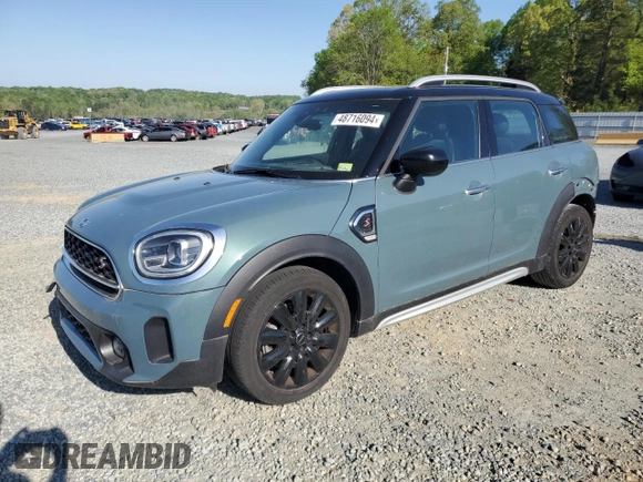 2021 MINI Countryman Cooper S with VIN WMZ53BR03M3N20743, listed as a Copart auction lot 48716094 with 22,555 mi miles and Salvage Title. Bid and sale history available at carsss.com. Image 1.