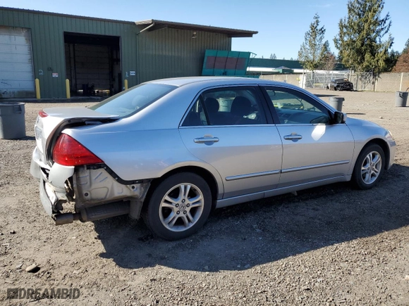 2007 Honda Accord Sdn EX with VIN 1HGCM55737A186806, listed as a Copart auction lot 48828834 with 177,793 mi miles and Salvage Title. Bid and sale history available at carsss.com. Image 3.