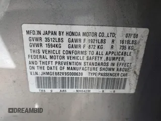 2009 Honda Fit with VIN JHMGE882X9S000639, listed as a IAAI auction lot 42308524 with 211,128 mi miles and . Bid and sale history available at DreamBid. Image 9.