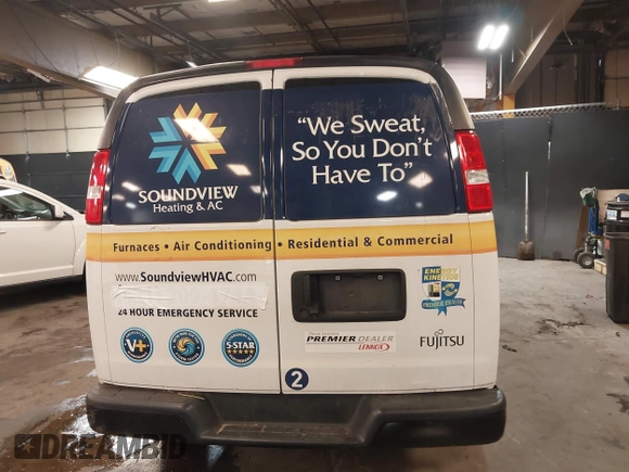 2020 Chevrolet Express Cargo Van with VIN 1GCWGBFB4L1205443, listed as a IAAI auction lot 41612714 with 87,883 mi miles. Bid and sale history available at carsss.com. Image 16.