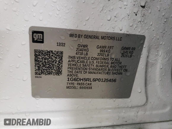 2023 Cadillac CT4 V-Series z VIN 1G6DH5RL6P0125456, wystawiony jako Copart lot #46473995 z przebiegiem 26 353 mil mil oraz Szkoda całkowita • Salvage title. Historia ofert i sprzedaży dostępna na DreamBid. Obrazek 13.