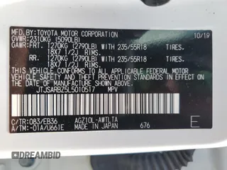 2020 Lexus NX 300 F Sport with VIN JTJSARBZ5L5010517, listed as a Copart auction lot 56930315 with Not provided miles and Salvage title. Bid and sale history available at DreamBid. Image 13.