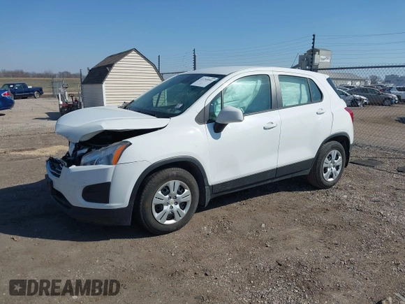 2015 Chevrolet Trax LS with VIN KL7CJKSB7FB069640, listed as a IAAI auction lot 41795991 with 153,789 mi miles. Bid and sale history available at carsss.com. Image 16.