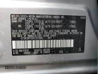 2023 Toyota RAV4 LE with VIN 2T3G1RFV2PC331995, listed as a Copart auction lot 49627305 with 22,591 mi miles and Salvage title. Bid and sale history available at DreamBid. Image 13.