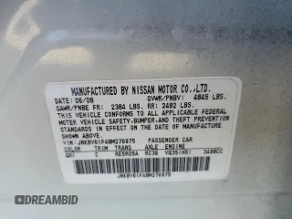 2008 Infiniti G35 x with VIN JNKBV61F48M276975, listed as a Copart auction lot 77353364 with 115,342 mi miles and Salvage Title. Bid and sale history available at DreamBid. Image 15.