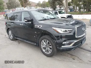 2019 Infiniti QX80 Luxe z VIN JN8AZ2NF2K9687343, wystawiony jako IAAI lot #42054882 z przebiegiem 195 149 mil mil oraz . Historia ofert i sprzedaży dostępna na DreamBid. Obrazek 1.