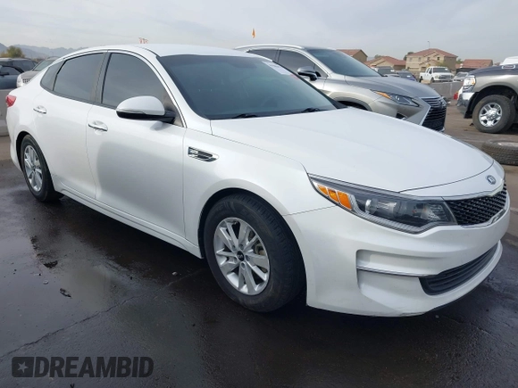 2016 Kia Optima LX with VIN KNAGT4L39G5103589, listed as a IAAI auction lot 41586470 with 104,351 mi miles and . Bid and sale history available at carsss.com. Image 1.