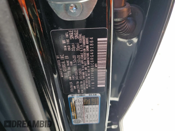 2024 Kia Telluride S с VIN 5XYP64GC6RG491864, выставлен на аукционе Copart как лот 54884935 с пробегом 13 195 миль миль и Списание • Salvage title. История ставок и продаж доступна на DreamBid. Изображение 13.