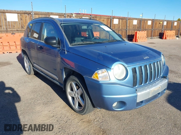 2007 Jeep Compass Limited with VIN 1J8FF57W87D409777, listed as a IAAI auction lot 41233357 with 125,019 mi miles. Bid and sale history available at carsss.com. Image 1.