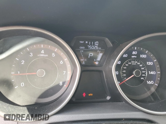 2013 Hyundai Elantra GLS with VIN 5NPDH4AE2DH408021, listed as a Copart auction lot 60660675 with 75,026 mi miles and Salvage title. Bid and sale history available at DreamBid. Image 9.