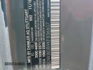 2019 Mercedes-Benz C 300 with VIN WDDWJ8DB9KF836607, listed as a Copart auction lot 50102075 with 9,358 mi miles and Salvage title. Bid and sale history available at DreamBid. Image 14.