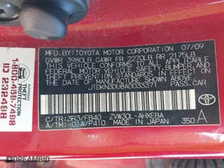2010 Toyota Prius II with VIN JTDKN3DU8A0033371, listed as a IAAI auction lot 41906821 with 184,175 mi miles. Bid and sale history available at carsss.com. Image 9.