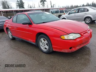2004 Chevrolet Monte Carlo LS with VIN 2G1WW12E849192702, listed as a IAAI auction lot 41639634 with 193,641 mi miles. Bid and sale history available at carsss.com. Image 1.