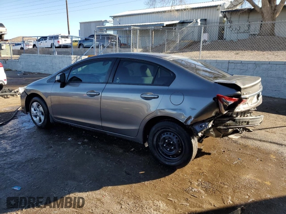 2013 Honda Civic LX z VIN 2HGFB2F55DH547318, wystawiony jako Copart lot #88117425 z przebiegiem 130 428 mil mil oraz Szkoda całkowita • Salvage title. Historia ofert i sprzedaży dostępna na DreamBid. Obrazek 2.