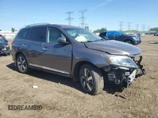 2014 Nissan Pathfinder Platinum with VIN 5N1AR2MM0EC708740, listed as a Copart auction lot 58331805 with Not provided miles and Salvage title. Bid and sale history available at DreamBid. Image 4.