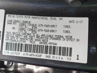 2018 Toyota Tacoma SR with VIN 5TFCZ5AN9JX123749, listed as a IAAI auction lot 41768884 with 42,852 mi miles and . Bid and sale history available at DreamBid. Image 9.