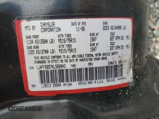 1999 Jeep Cherokee Sport with VIN 1J4FF68S7XL560943, listed as a Copart auction lot 58425505 with 68,654 mi miles and Salvage title. Bid and sale history available at DreamBid. Image 14.