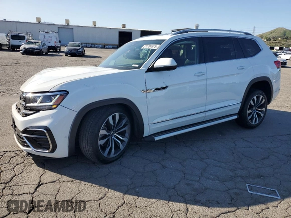 2022 Volkswagen Atlas SEL Premium R-Line with VIN 1V2FR2CA6NC505805, listed as a Copart auction lot 51704675 with 28,527 mi miles and Salvage title. Bid and sale history available at DreamBid. Image 1.