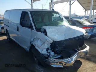 2020 Chevrolet Express Cargo with VIN 1GCWGAFP0L1242088, listed as a IAAI auction lot 42145895 with Not provided miles and . Bid and sale history available at DreamBid. Image 1.