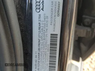 2012 Audi A6 Premium Plus with VIN WAUBGAFC9CN004354, listed as a Copart auction lot 46267635 with Not provided miles and Salvage title. Bid and sale history available at DreamBid. Image 14.