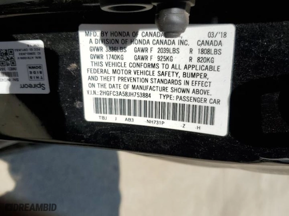 2018 Honda Civic Si Coupe with VIN 2HGFC3A58JH753884, listed as a Copart auction lot 68451854 with 151,147 mi miles and Salvage Title. Bid and sale history available at carsss.com. Image 13.