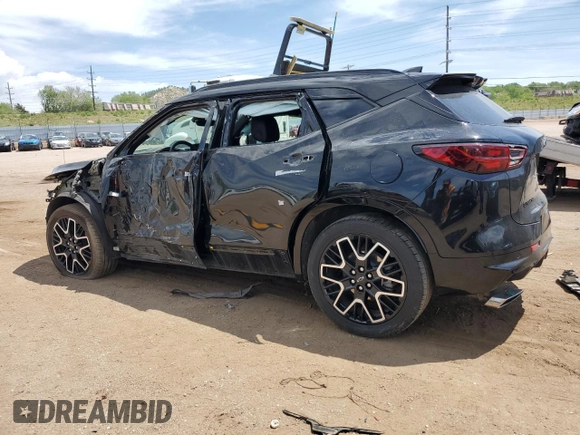 2024 Chevrolet Blazer RS with VIN 3GNKBKRS8RS174995, listed as a Copart auction lot 58234365 with 23,286 mi miles and Salvage title. Bid and sale history available at DreamBid. Image 2.
