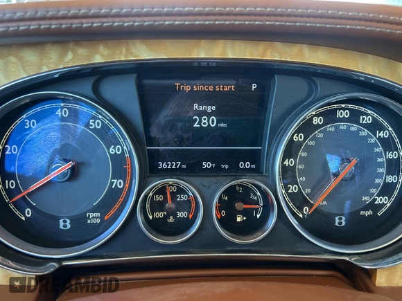 2012 Bentley Continental GT with VIN SCBGR3ZA1CC077130, listed as a Copart auction lot 88728055 with 36,270 mi miles and Clean Title. Bid and sale history available at DreamBid. Image 8.