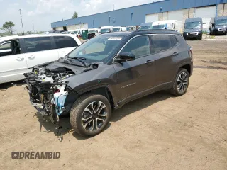 2024 Jeep Compass Limited с VIN 3C4NJDCN5RT602460, выставлен на аукционе Copart как лот 59885765 с пробегом 6 967 миль миль и Списание • Salvage title. История ставок и продаж доступна на DreamBid. Изображение 1.