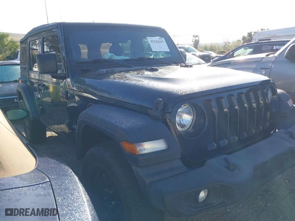 2018 Jeep Wrangler Unlimited Sport S with VIN 1C4HJXDG9JW159307, listed as a IAAI auction lot 41142193 with 57,185 mi miles. Bid and sale history available at carsss.com. Image 1.