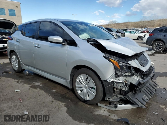 2025 Nissan LEAF S with VIN 1N4AZ1BV9SC561541, listed as a Copart auction lot 50654445 with 5,496 mi miles and Salvage Title. Bid and sale history available at carsss.com. Image 4.