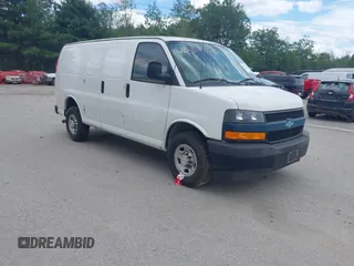 2018 Chevrolet Express Cargo with VIN 1GCWGAFPXJ1174685, listed as a IAAI auction lot 42577588 with 54,673 mi miles and . Bid and sale history available at DreamBid. Image 1.
