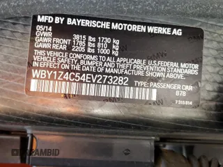 2014 BMW i3 with VIN WBY1Z4C54EV273282, listed as a Copart auction lot 43478455 with 89,884 mi miles and Salvage Title. Bid and sale history available at carsss.com. Image 12.