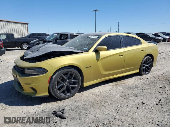 2021 Dodge Charger R/T with VIN 2C3CDXCT3MH616684, listed as a Copart auction lot 49876155 with 93,608 mi miles and Salvage Title. Bid and sale history available at carsss.com. Image 1.
