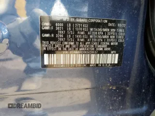 2022 Subaru Ascent Touring with VIN 4S4WMARDXN3428637, listed as a Copart auction lot 58927905 with 27,262 mi miles and Salvage title. Bid and sale history available at DreamBid. Image 13.