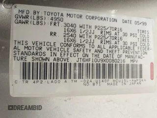 1999 Lexus RX 300 with VIN JT6HF10U9X0080216, listed as a IAAI auction lot 42219637 with 248,595 mi miles and . Bid and sale history available at DreamBid. Image 9.
