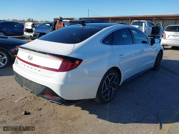 2023 Hyundai Sonata N Line with VIN KMHL14JC8PA278056, listed as a IAAI auction lot 41201779 with 20,172 mi miles. Bid and sale history available at carsss.com. Image 4.