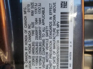 2019 Honda CR-V LX with VIN 2HKRW6H37KH207739, listed as a Copart auction lot 41003683 with 40,031 mi miles. Bid and sale history available at carsss.com. Image 13.