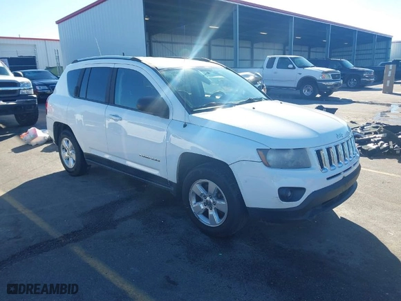 2014 Jeep Compass Sport with VIN 1C4NJCBA4ED665963, listed as a IAAI auction lot 41430633 with 177,559 mi miles. Bid and sale history available at carsss.com. Image 1.
