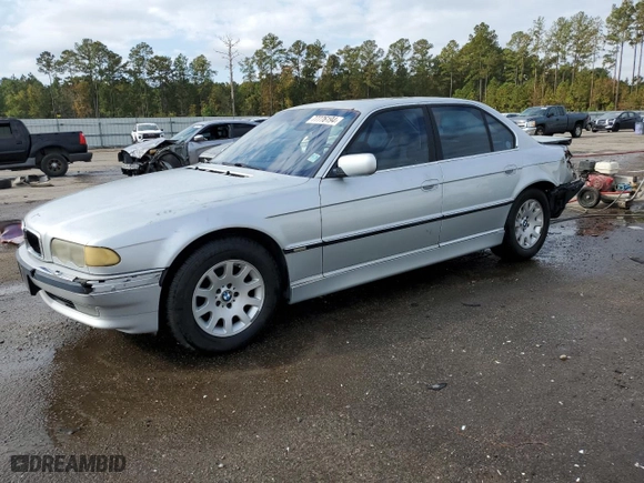 2001 BMW 7 Series 740iA with VIN WBAGG83441DN88709, listed as a Copart auction lot 77776194 with 0 mi miles and Salvage Title. Bid and sale history available at carsss.com. Image 1.
