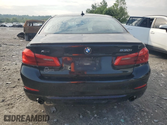 2018 BMW 5 Series 530i xDrive with VIN WBAJA7C55JWA74479, listed as a Copart auction lot 59689085 with 114,329 mi miles and Salvage title. Bid and sale history available at DreamBid. Image 6.