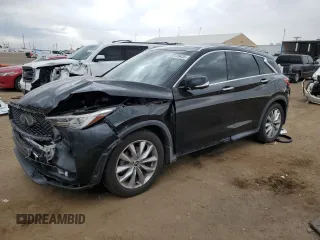 2019 Infiniti QX50 Essential z VIN 3PCAJ5M33KF107793, wystawiony jako Copart lot #57176435 z przebiegiem 77 232 mil mil oraz Szkoda całkowita • Salvage title. Historia ofert i sprzedaży dostępna na DreamBid. Obrazek 1.