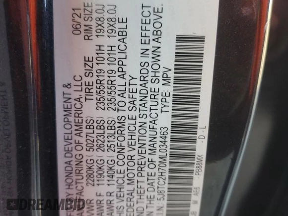 2021 Acura RDX w/Advance Package with VIN 5J8TC2H70ML034463, listed as a Copart auction lot 78355943 with 24,744 mi miles. Bid and sale history available at carsss.com. Image 14.