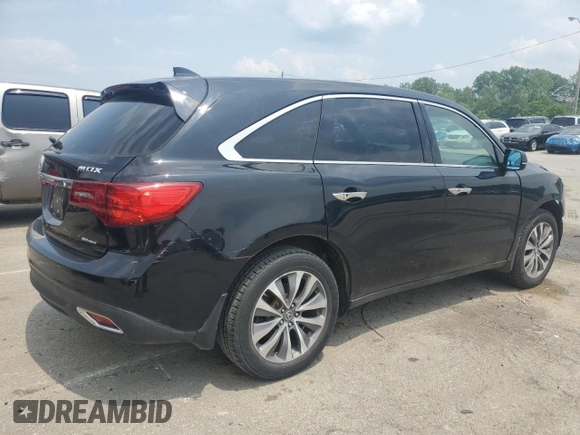 2015 Acura MDX Technology with VIN 5FRYD4H47FB013567, listed as a Copart auction lot 59262595 with 63,916 mi miles and Salvage title. Bid and sale history available at DreamBid. Image 3.