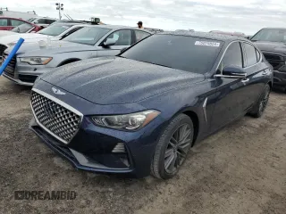 2019 Genesis G70 2.0T Advanced with VIN KMTG64LAXKU020441, listed as a Copart auction lot 75075854 with 49,106 mi miles and Non Repairable. Bid and sale history available at carsss.com. Image 1.