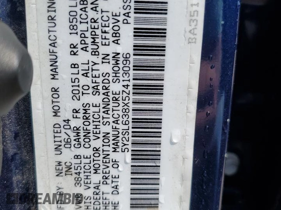 2005 Pontiac Vibe with VIN 5Y2SL638X5Z413096, listed as a Copart auction lot 63808904 with 137,729 mi miles and Salvage Title. Bid and sale history available at carsss.com. Image 12.