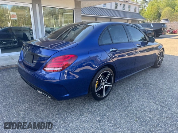 2017 Mercedes-Benz C 300 with VIN 55SWF4KB2HU206186, listed as a Copart auction lot 56971165 with 141,325 mi miles and Clean Title. Bid and sale history available at DreamBid. Image 4.