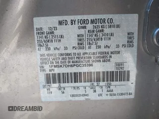 2023 Ford Explorer XLT with VIN 1FMSK7DH6PGC35396, listed as a IAAI auction lot 42545580 with 22,628 mi miles and . Bid and sale history available at DreamBid. Image 9.