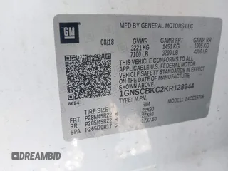 2019 Chevrolet Tahoe LT with VIN 1GNSCBKC2KR128944, listed as a IAAI auction lot 42600686 with 92,980 mi miles and . Bid and sale history available at DreamBid. Image 9.